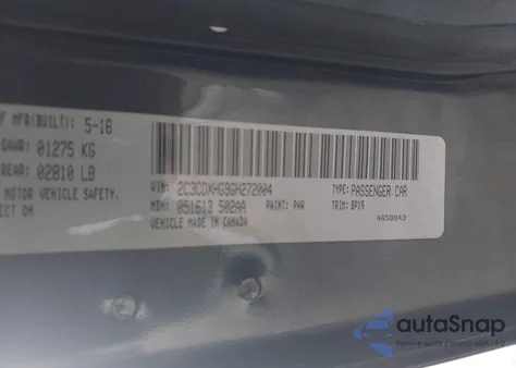 2016 Dodge Charger Sxt из США, поврежденный, VIN 2C3CDXHG9GH272004